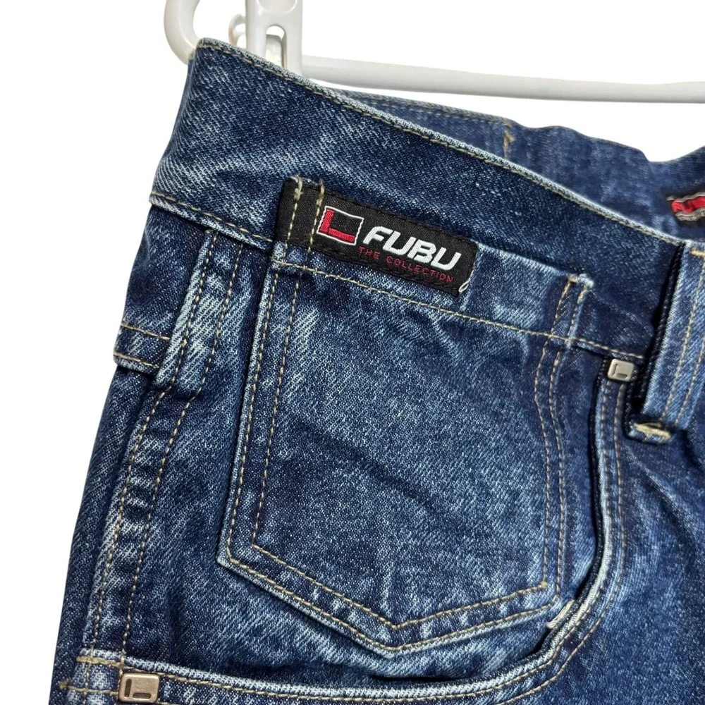 FUBU Carpenter Jeans Mens Blue Cotton Vintage 90s Y2K Baggy Hip Hop W40 L34